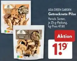 Aldi Süd ASIA GREEN GARDEN Getrocknete Pilze Angebot