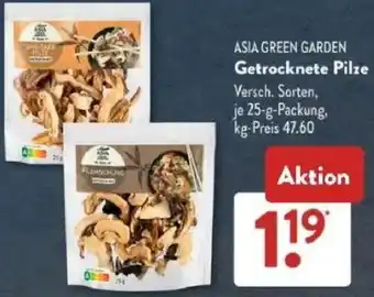 Aldi Süd ASIA GREEN GARDEN Getrocknete Pilze Angebot