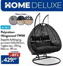 Aldi Süd HOME DELUXE Polyrattan Hängesessel TWIN Angebot