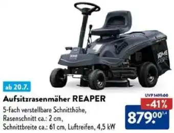 Aldi Süd Aufsitzrasenmäher REAPER Angebot