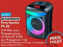 Aldi Süd MAGINON Party-Speaker PS-20 Angebot