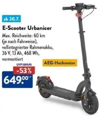 Aldi Süd E-Scooter Urbanicer Angebot