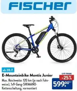 Aldi Süd FISCHER E-Mountainbike Montis Junior Angebot