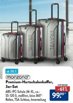 Aldi Süd Monzana Premium-Hartschalenkoffer, 3er-Set Angebot