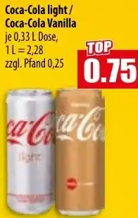 Mix Markt Coca-Cola light/ Coca-Cola Vanilla Angebot