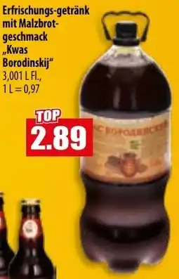 Mix Markt Erfrischungsgetränk mit Malzbrotgeschmack ,,Kwas Borodinskij" Angebot