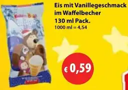 Mix Markt Eis mit Vanillegeschmack im Waffelbecher Angebot