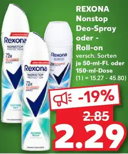 Kaufland REXONA Nonstop Deo-Spray oder Roll-on Angebot