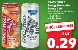 Kaufland CRAZY WOLF Energy Drink oder Strong Cola Angebot