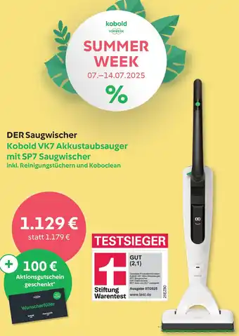 Vorwerk Kobold VK7 Akkustaubsauger mit SP7 Saugwischer Angebot