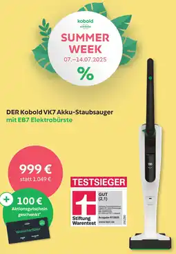Vorwerk DER Kobold VK7 Akku-Staubsauger mit EB7 Elektrobürste Angebot