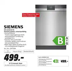 MediaMarkt Siemens sn 43 es 04 te geschirrspüler, unterbaufähig Angebot