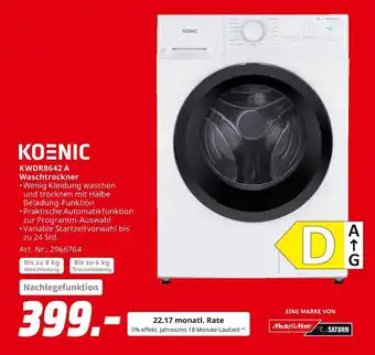 MediaMarkt Koenic kwdr8642 a waschtrockner Angebot