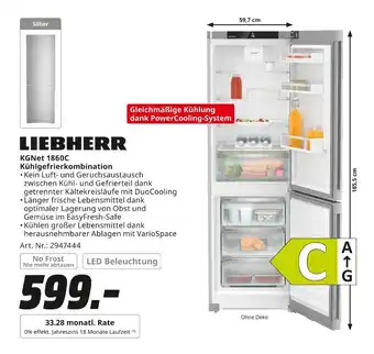 MediaMarkt Liebherr kgnet 1860c kühlgefrierkombination Angebot