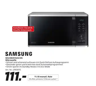 MediaMarkt Samsung ms23b3515as/en mikrowelle Angebot