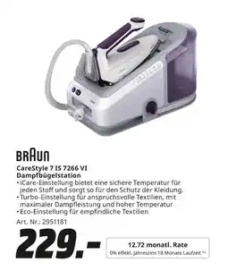 MediaMarkt Braun carestyle 7 is 7266 vi dampfbügelstation Angebot
