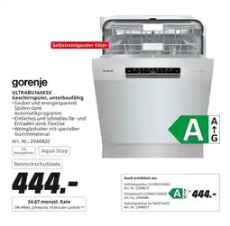 MediaMarkt Gorenje ultrabu16aesx geschirrspüler, unterbaufähig Angebot
