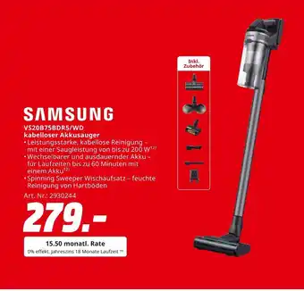 MediaMarkt Samsung vs20b75bdr5/wd kabelloser akkusauger Angebot