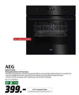 MediaMarkt Aeg bpe53516ab einbaubackofen mit pyrolyse Angebot