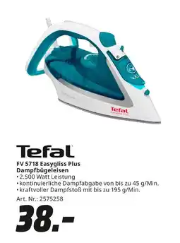 MediaMarkt Tefal fv 5718 easygliss plus dampfbügeleisen Angebot