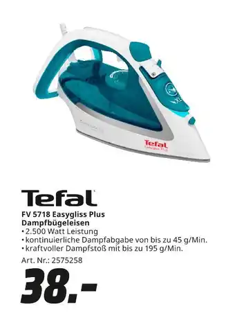 MediaMarkt Tefal fv 5718 easygliss plus dampfbügeleisen Angebot