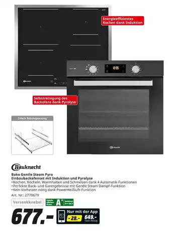 MediaMarkt Bauknecht bako gentle steam pyro einbaubackofenset Angebot