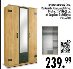 Möbel Boss Drehtürenschrank cork Angebot