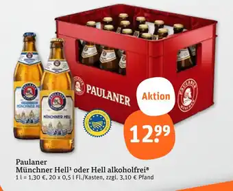 tegut Paulaner münchner hell oder hell alkoholfrei Angebot