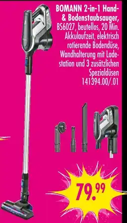 Möbel Boss Bomann 2-in-1 hand- & bodenstaubsauger bs6027 Angebot