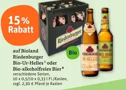 tegut Bioland riedenburger bio-ur-helles oder bio-alkoholfreies bier Angebot