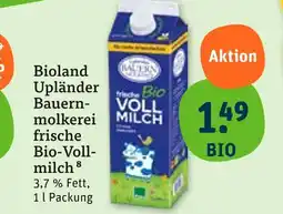 tegut Bioland upländer bauernmolkerei frische bio-vollmilch Angebot
