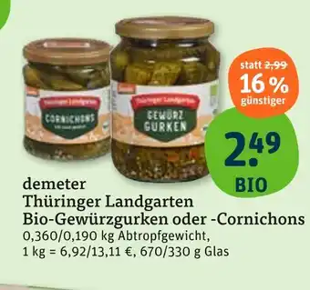 tegut Demeter thüringer landgarten bio-gewürzgurken Angebot
