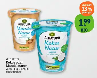 tegut Alnatura kokos natur Angebot