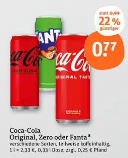 tegut Coca-cola original, zero oder fanta Angebot