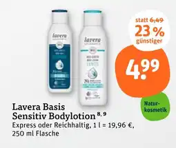 tegut Lavera basis sensitiv bodylotion Angebot