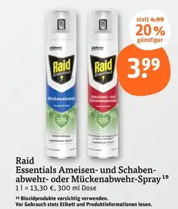 tegut Raid essentials ameisen- und schabenabwehr-spray Angebot