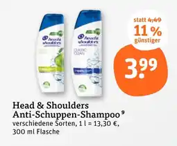 tegut Head & shoulders anti-schuppen-shampoo Angebot