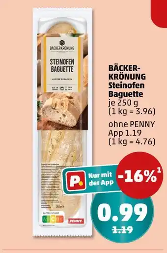 PENNY Bäckerkrönung steinofen baguette Angebot