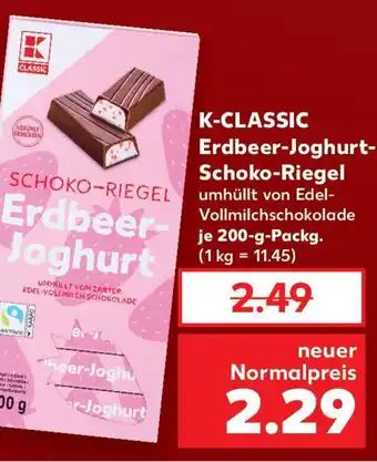 Kaufland K-CLASSIC Erdbeer-Joghurt Schoko-Riegel Angebot