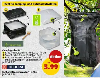 PENNY Trekstone oder hedura campingzubehör oder faltbarer wasserspender Angebot