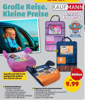 PENNY Kindersitzerhöhung oder organizer für die autorückenlehne Angebot