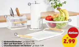 PENNY Küchenrollenhalter, obst-und-brot-korb, utensilienständer mit fächern oder tablett Angebot