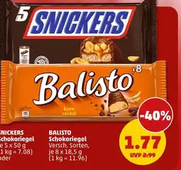 PENNY Snickers oder balisto schokoriegel Angebot