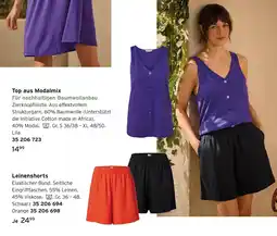 Tchibo Top aus modalmix oder leinenshorts Angebot