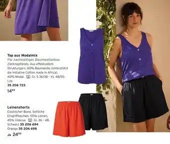 Tchibo Top aus modalmix oder leinenshorts Angebot