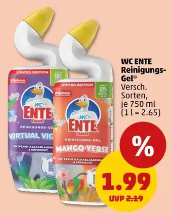 PENNY Wc ente reinigungs-gel virtual violets Angebot