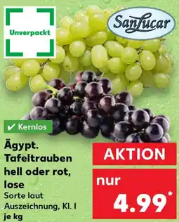Kaufland SanLucar Ägypt. Tafeltrauben hell oder rot, lose Angebot