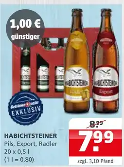 Getränke Quelle Habichtsteiner pils, export oder radler Angebot
