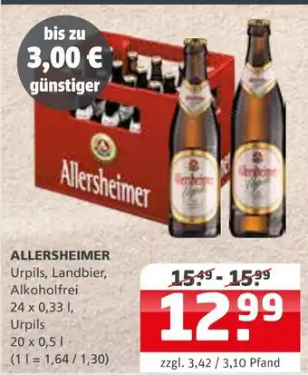 Getränke Quelle Allersheimer urpils, landbier, alkoholfrei oder urpils Angebot