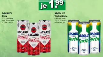 Getränkeparadies Gefromm Bacardi oder absoolut cola oder vodka sprite Angebot